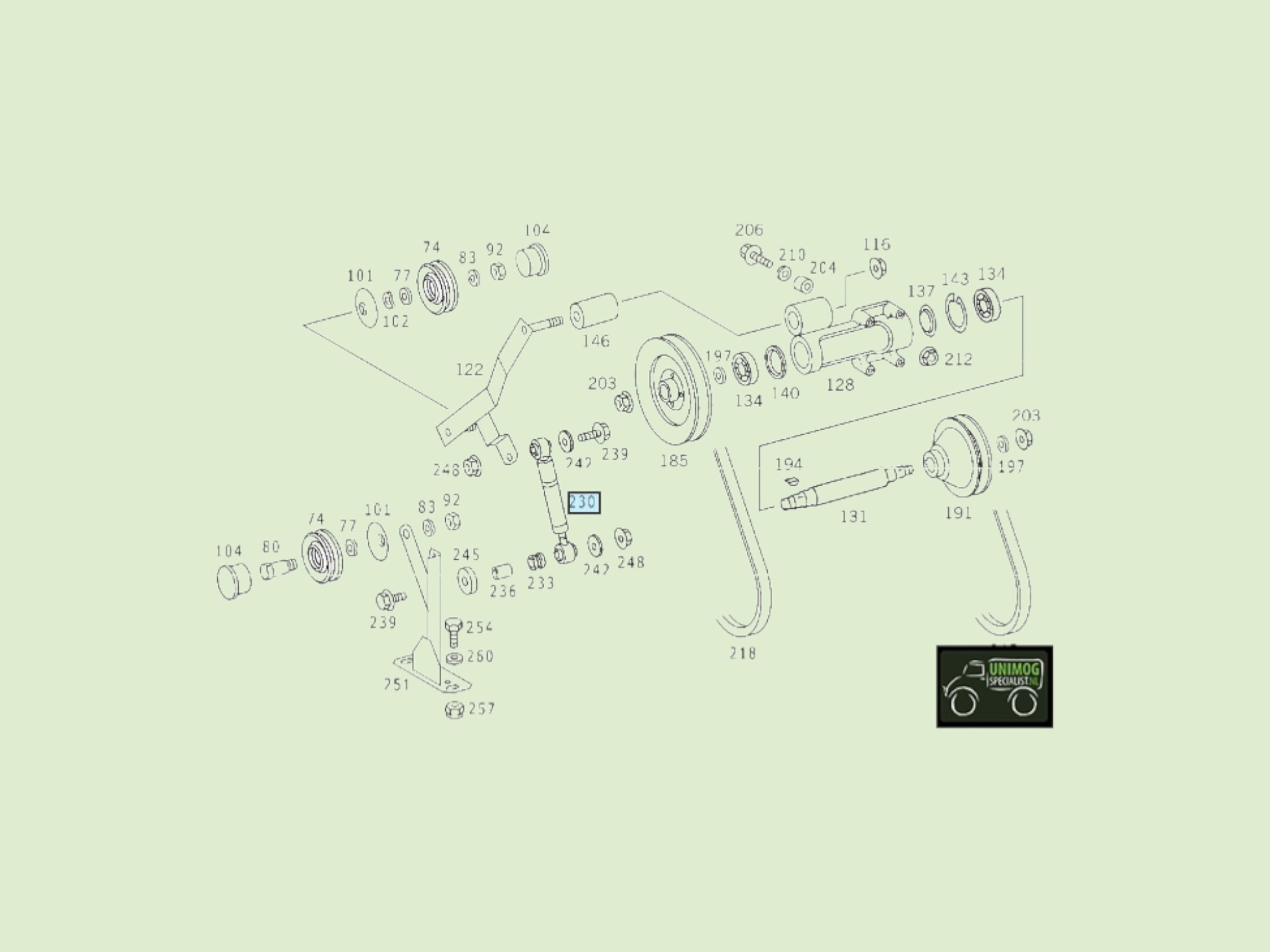 Schokdemper V-riem Unimog U-Serie - Schokdemper44273200030u photoroom - 4273200030U