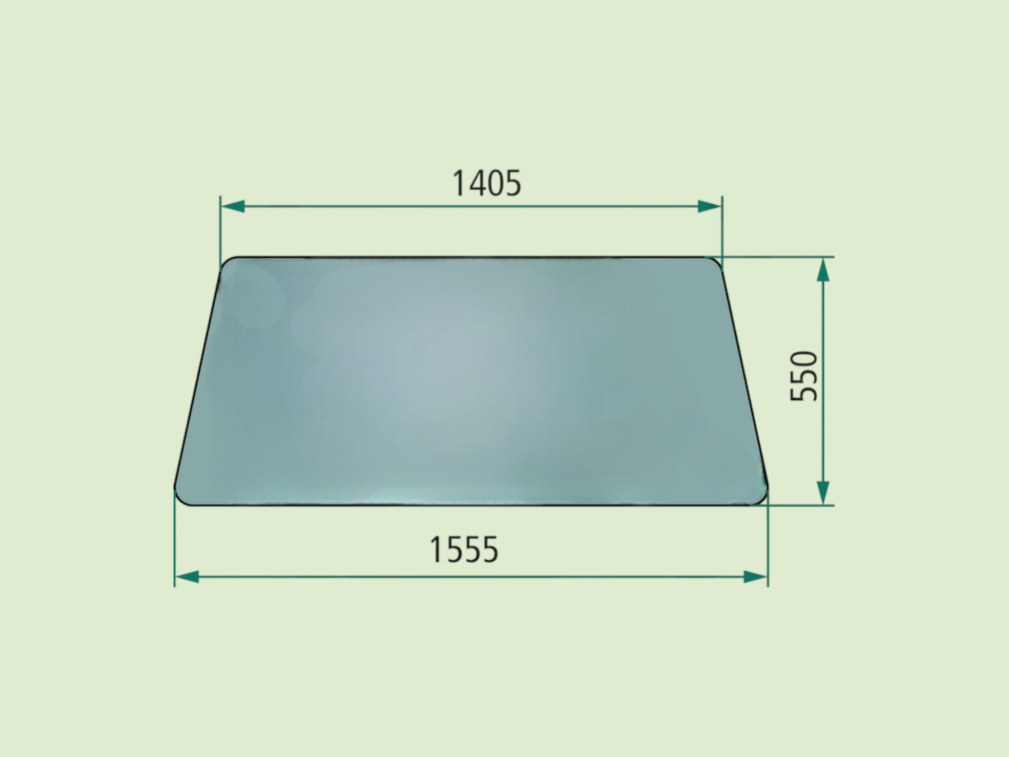 Voorruit Unimog 403, 406, 416, 421 gesloten cabine - Voorruit210614u photoroom - 10614U